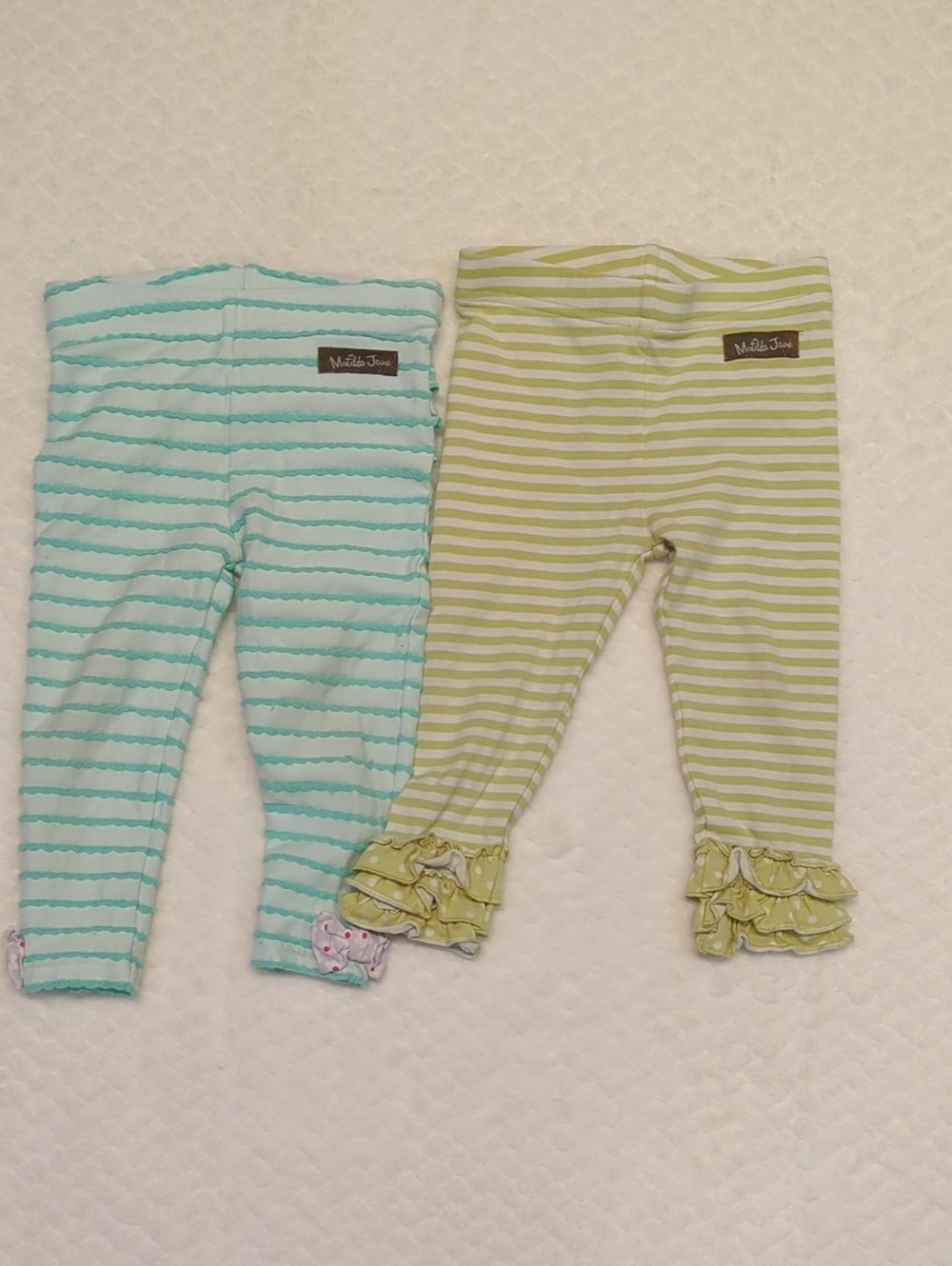Matilda Jane Mint & White Scalloped Stripe Leggings